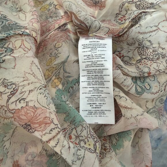 Zimmermann floral-print tie-neck maxi dress- Size 0/US4 - Picture 11 of 11